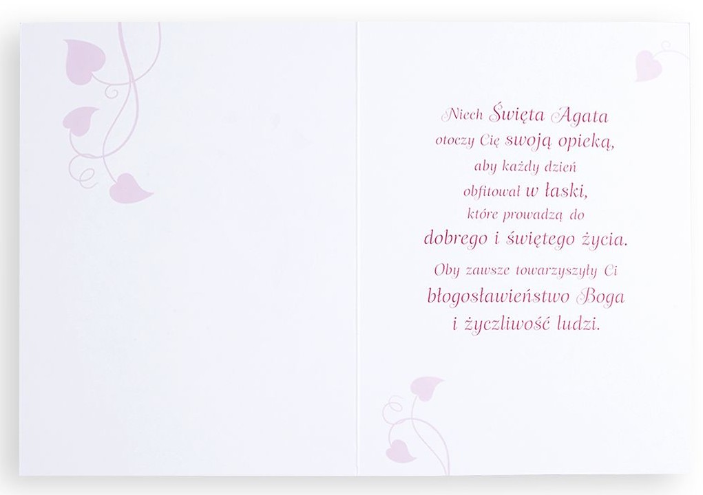 Karnet z kopertą: Ze Świętymi 13 - Życzę Ci opieki Świętej Agaty