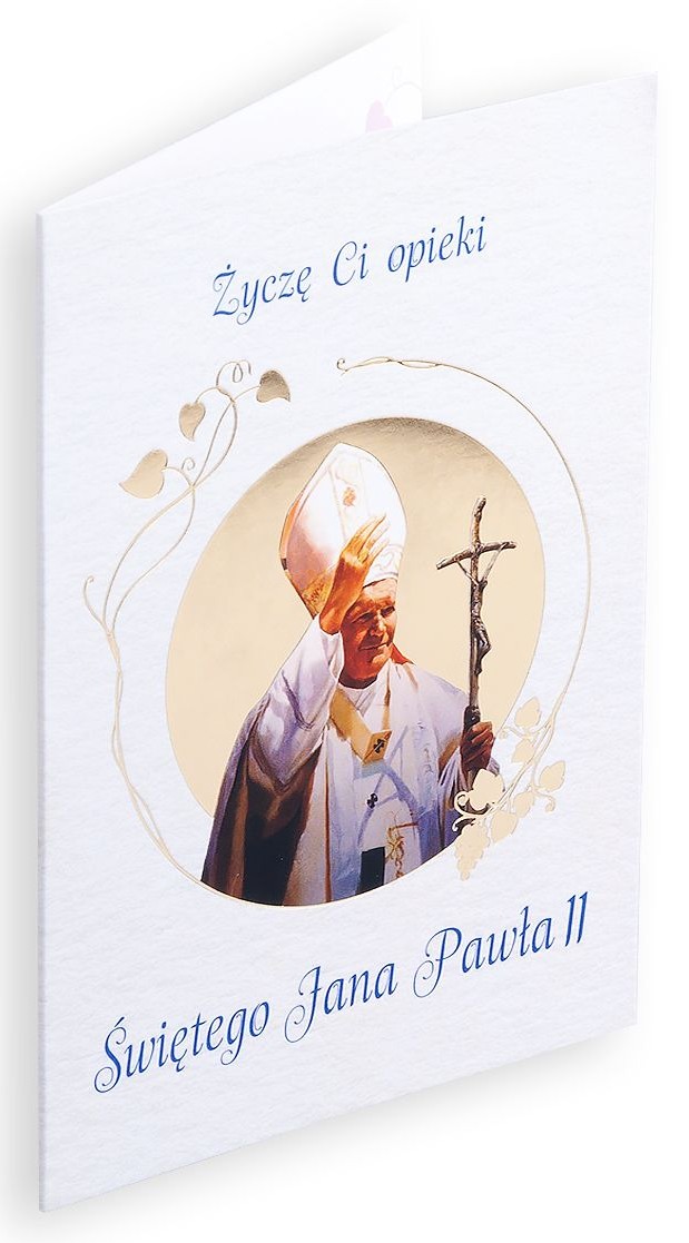 Karnet z kopertą: Ze Świętymi 14 - Życzę Ci opieki Świętego Jana Pawła II