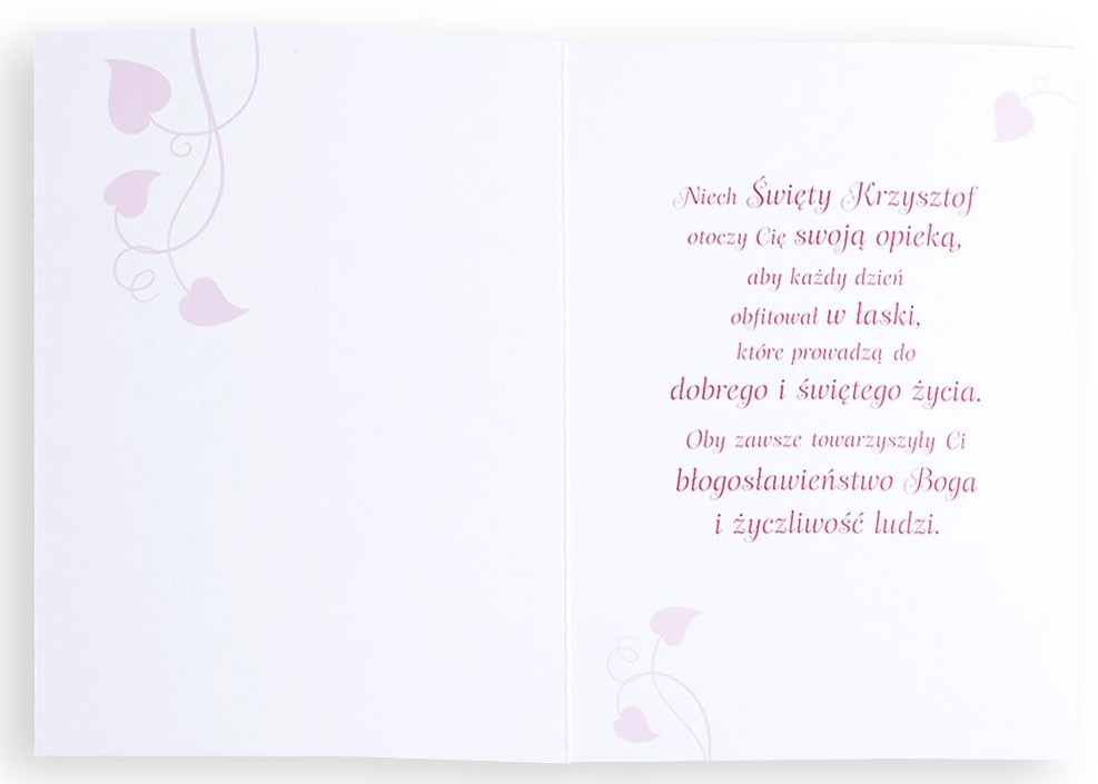 Karnet z kopertą: Ze Świętymi 15 - Życzę Ci opieki Świętego Krzysztofa