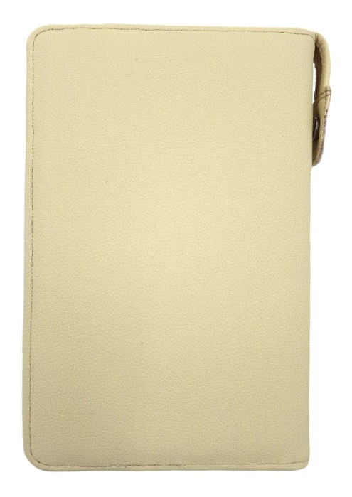 Oprawa / Okładka MAKAJUTO z suwakiem na Biblię "z rybką" (ANIOŁ) - kolor beżowy