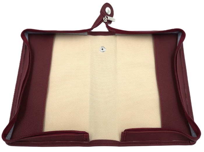 Oprawa / Okładka MAKAJUTO z suwakiem na Biblię "z rybką" (ANIOŁ) - kolor bordowy