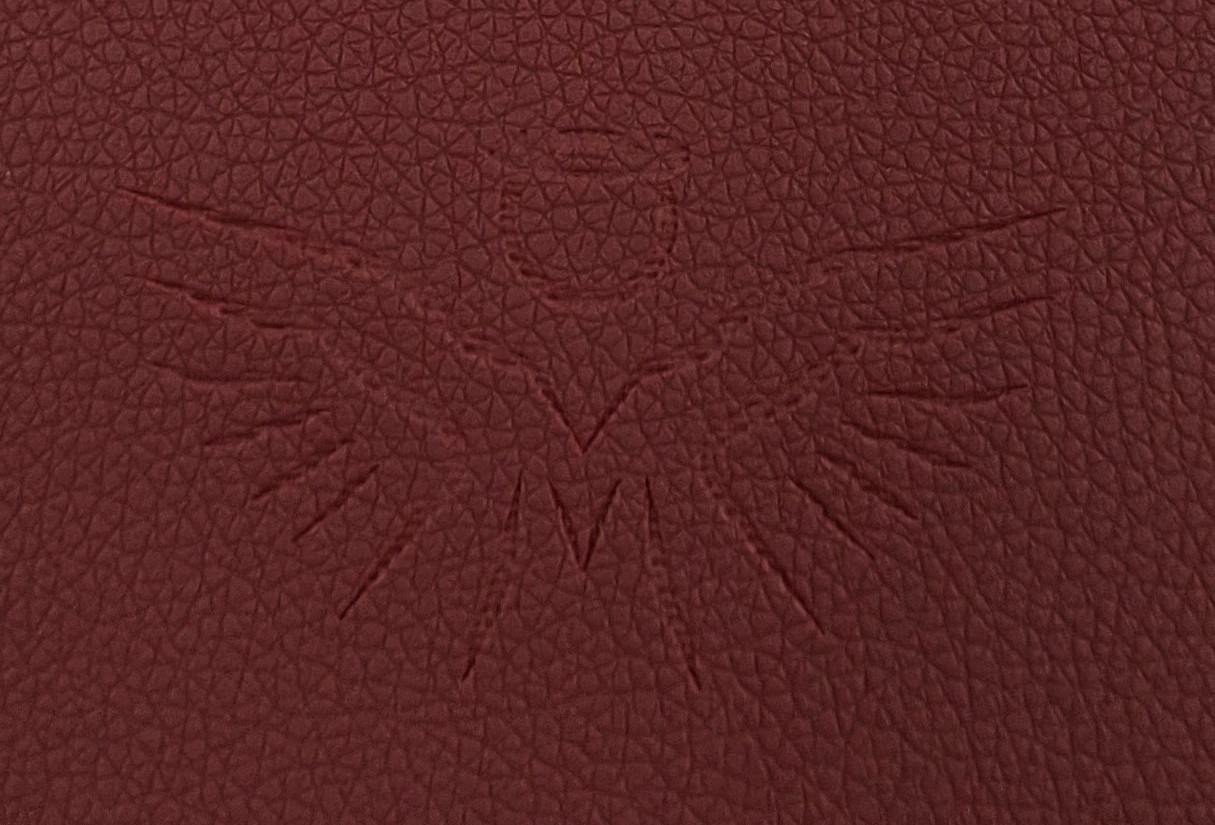 Oprawa / Okładka MAKAJUTO z suwakiem na Biblię "z rybką" (ANIOŁ) - kolor bordowy