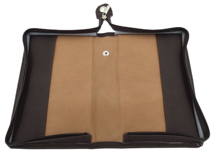 Oprawa / Okładka MAKAJUTO z suwakiem na Biblię "z rybką" (ANIOŁ) - kolor ciemny brąz