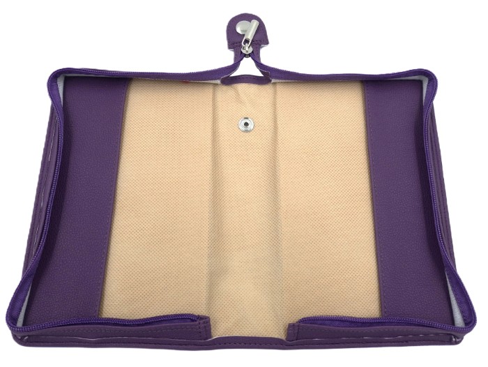 Oprawa / Okładka MAKAJUTO z suwakiem na Biblię "z rybką" (ANIOŁ) - kolor fioletowy