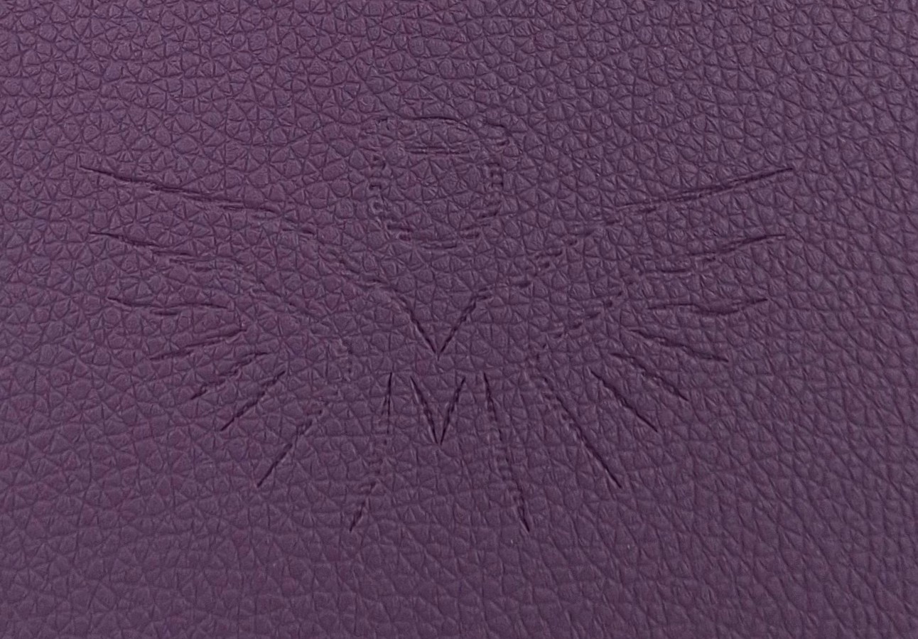 Oprawa / Okładka MAKAJUTO z suwakiem na Biblię "z rybką" (ANIOŁ) - kolor fioletowy