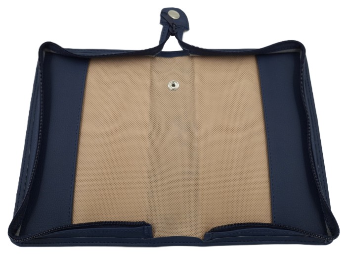 Oprawa / Okładka MAKAJUTO z suwakiem na Biblię "z rybką" (ANIOŁ) - kolor granatowy