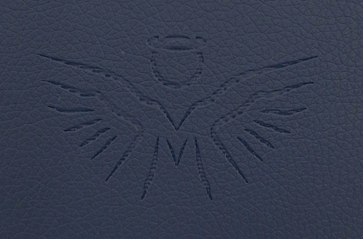 Oprawa / Okładka MAKAJUTO z suwakiem na Biblię "z rybką" (ANIOŁ) - kolor granatowy