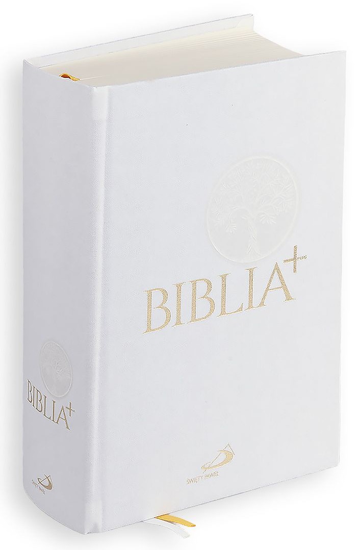 BIBLIA PLUS. Pismo Święte czytane metodą skrutacji - oprawa twarda z paginacją, płótno, biała