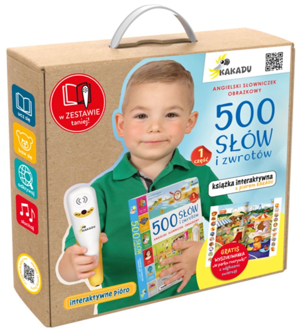 KAKADU: Mówiąca książka interaktywna "500 słów i zwrotów cz. 1" + PIÓRO  - Marta Bielecka
