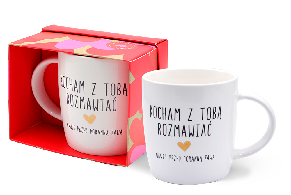 Kubek kukartka "KOCHAM Z TOBĄ ROZMAWIAĆ" 350 ml TOP-010