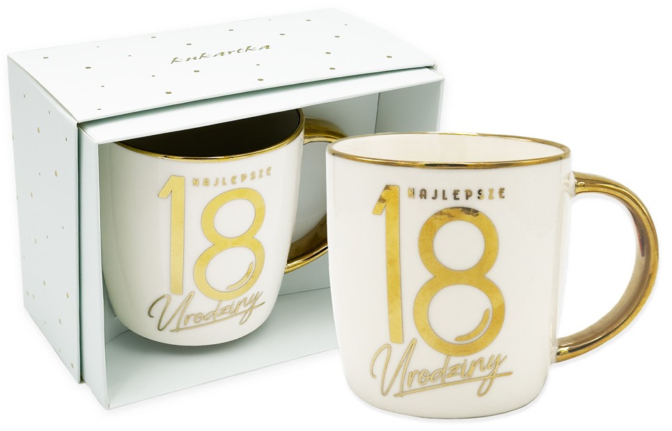 Kubek kukartka ELITE Urodziny 18 (niebieski) 350 ml EL-002