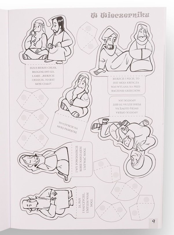 WYDARZENIA WIELKIEGO TYGODNIA. Wycinanka i kolorowanka - Praca zbiorowa