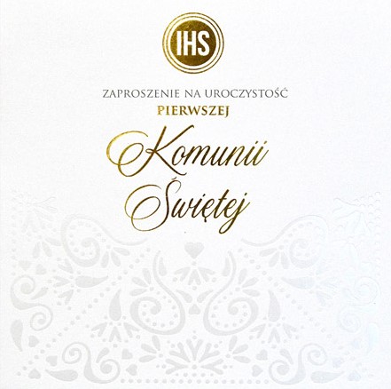 Zaproszenie z kopertą: na Pierwszą Komunię Świętą PMZ-133 (1 szt.)