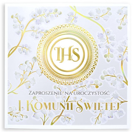 Zaproszenie PREMIUM z kopertą: na Pierwszą Komunię Świętą ZP-054 (1 szt.)