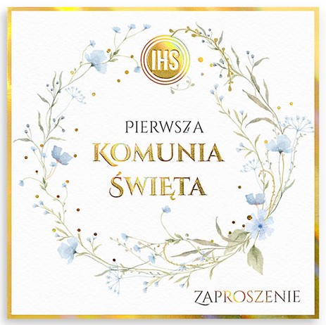 Zaproszenie PREMIUM z kopertą: na Pierwszą Komunię Świętą ZP-052 (1 szt.)