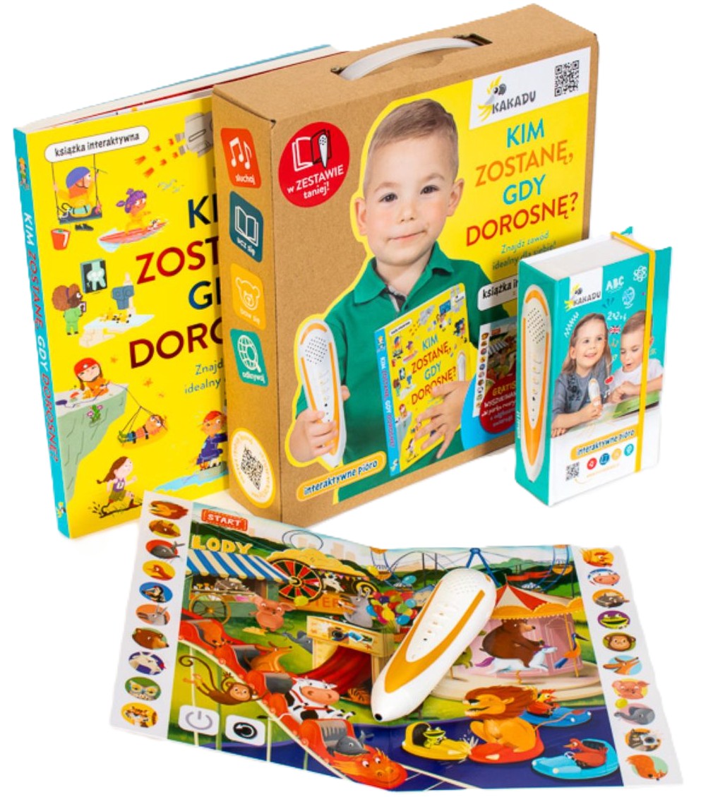 KAKADU: Mówiąca książka interaktywna "KIM ZOSTANĘ, GDY DOROSNĘ" + PIÓRO - Catherine Barr