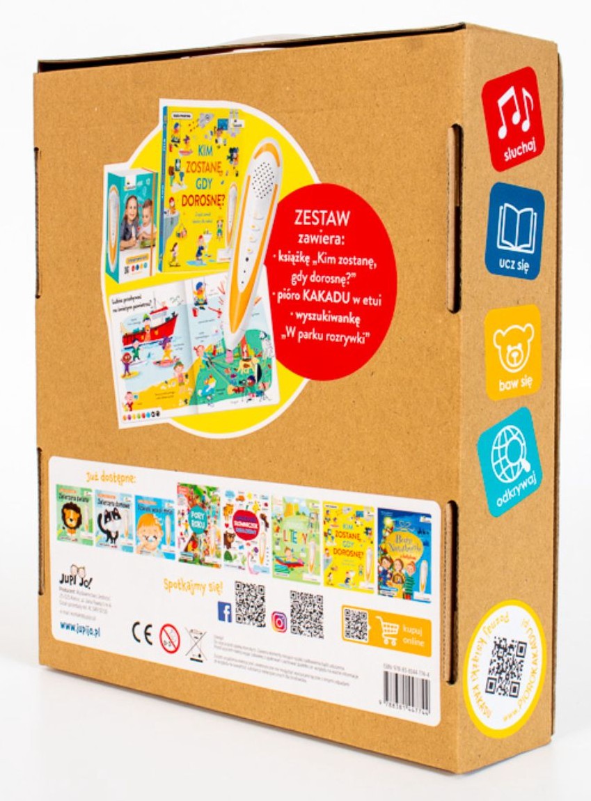 KAKADU: Mówiąca książka interaktywna "KIM ZOSTANĘ, GDY DOROSNĘ" + PIÓRO - Catherine Barr