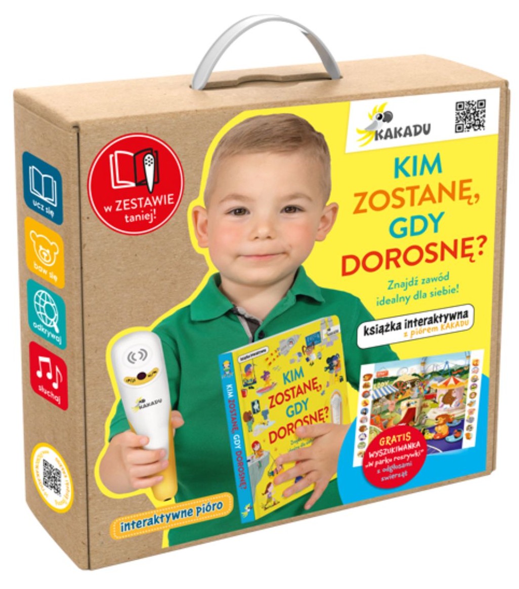 KAKADU: Mówiąca książka interaktywna "KIM ZOSTANĘ, GDY DOROSNĘ" + PIÓRO - Catherine Barr