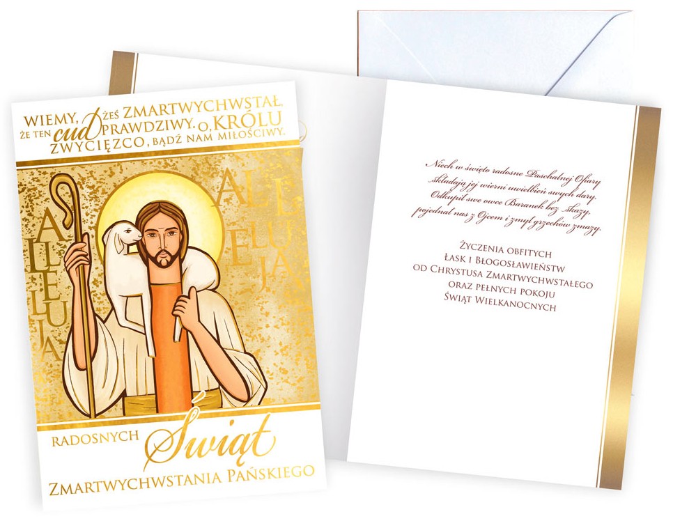 Karnet z kopertą - Wielkanoc: "Radosnych Świąt Zmartwychwstania Pańskiego" PP-2256