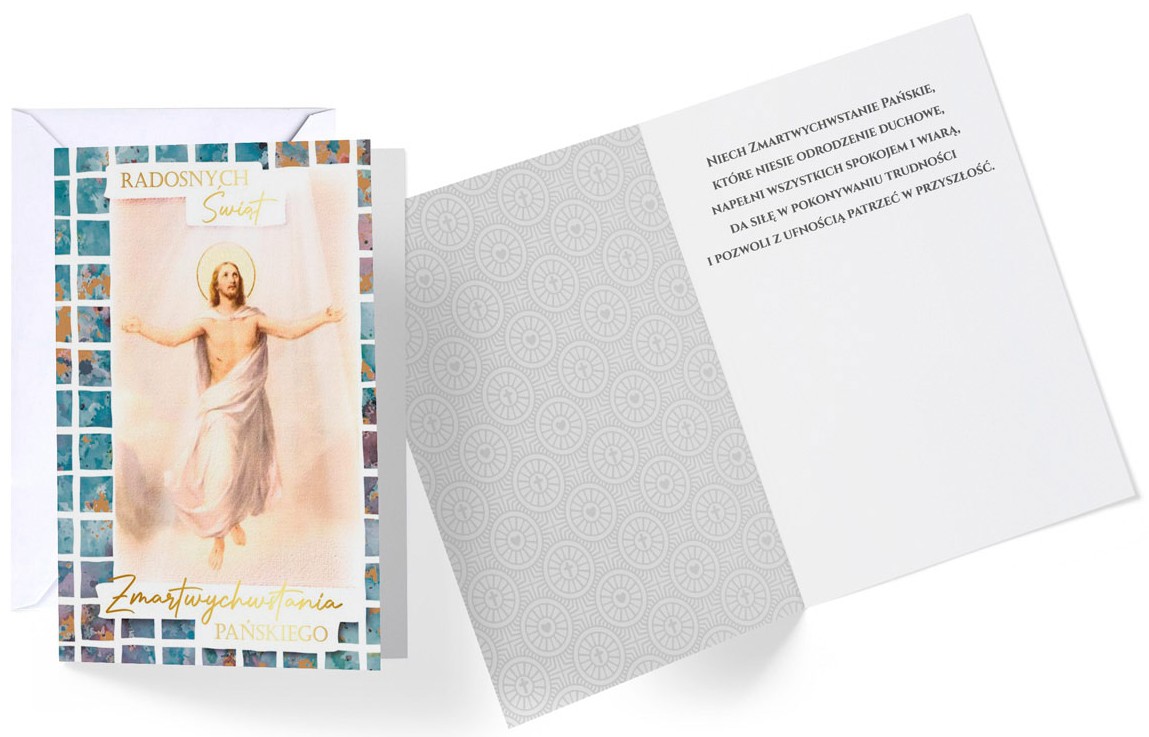 Karnet z kopertą - Wielkanoc: "Radosnych Świąt Zmartwychwstania Pańskiego" PP-2239