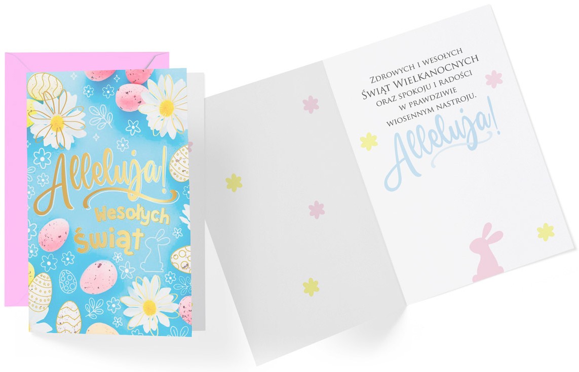 Karnet z kopertą - Wielkanoc: "Alleluja! Wesołych Świąt" PP-2234