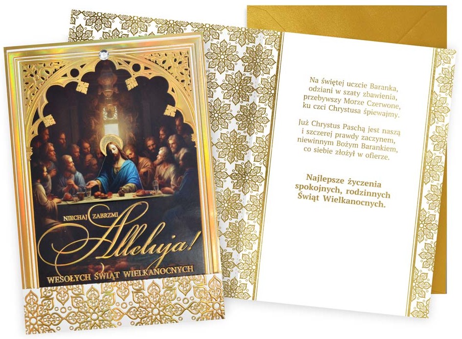 Karnet z kopertą - Wielkanoc: "NIECH ZABRZMI Alleluja!" DK-1130