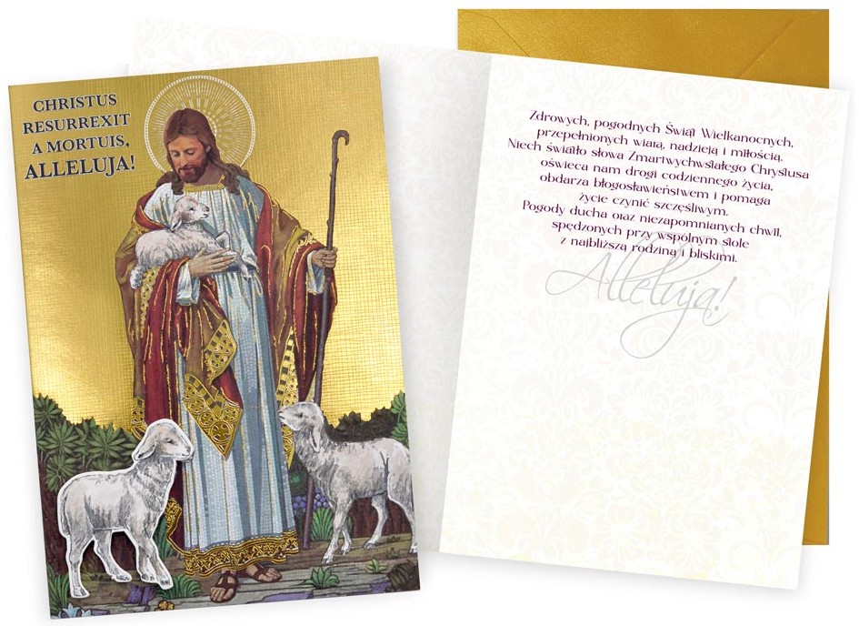 Karnet z kopertą - Wielkanoc: "CHRISTUS RESURREXIT, Alleluja!" DK-1127