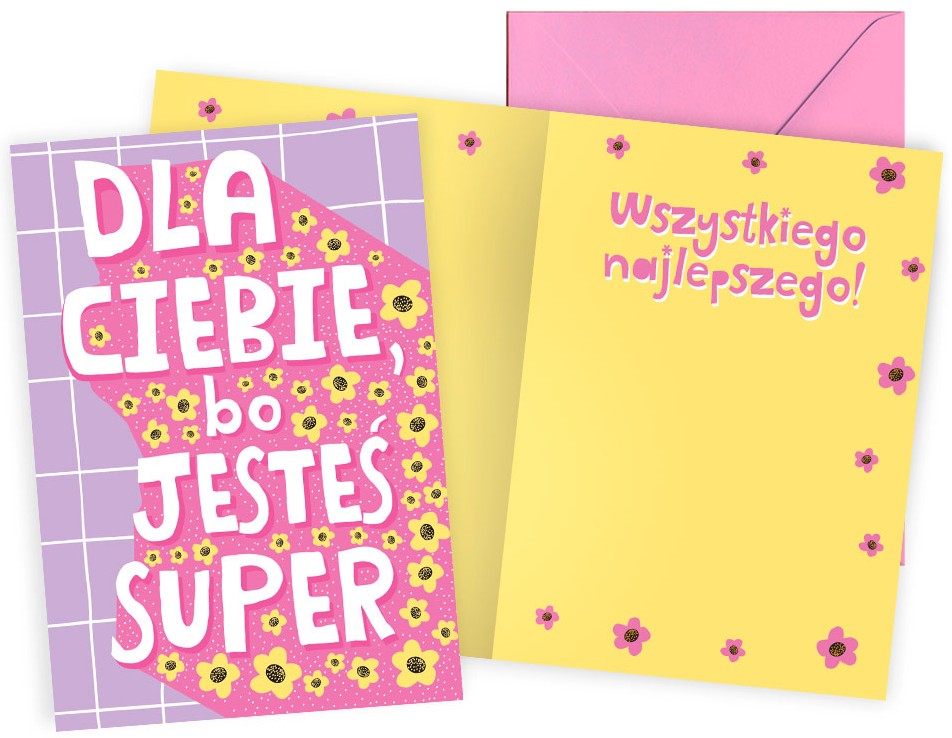 Karnet z kopertą: DLA CIEBIE, bo JESTEŚ SUPER PR-592
