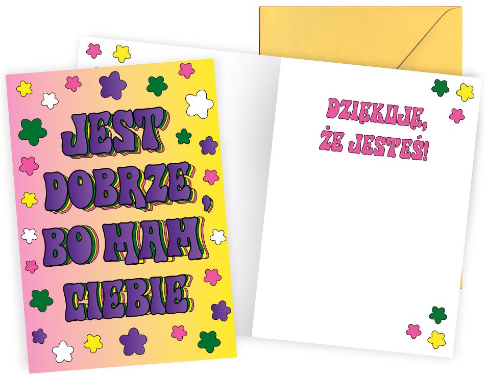 Karnet z kopertą: JEST DOBRZE, BO MAM CIEBIE PR-594