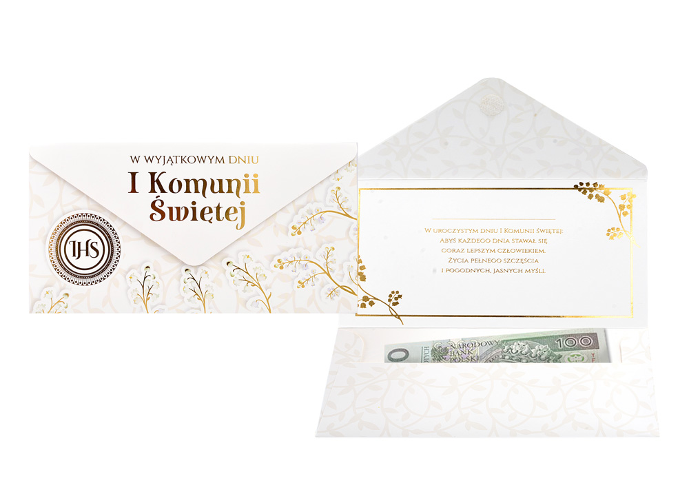 Koperta podarunkowa PIERWSZA KOMUNIA ŚWIĘTA KOP-012