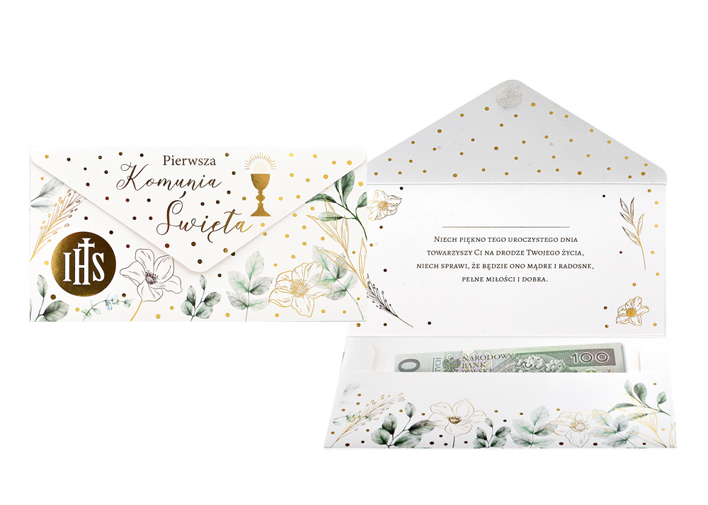 Koperta podarunkowa PIERWSZA KOMUNIA ŚWIĘTA KOP-011