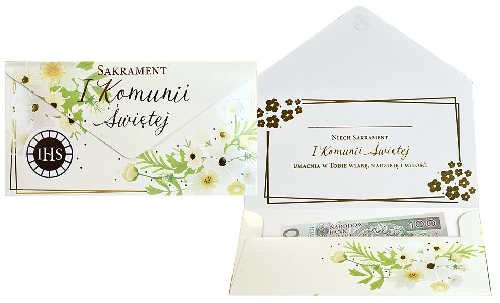 Koperta podarunkowa PIERWSZA KOMUNIA ŚWIĘTA KOP-045