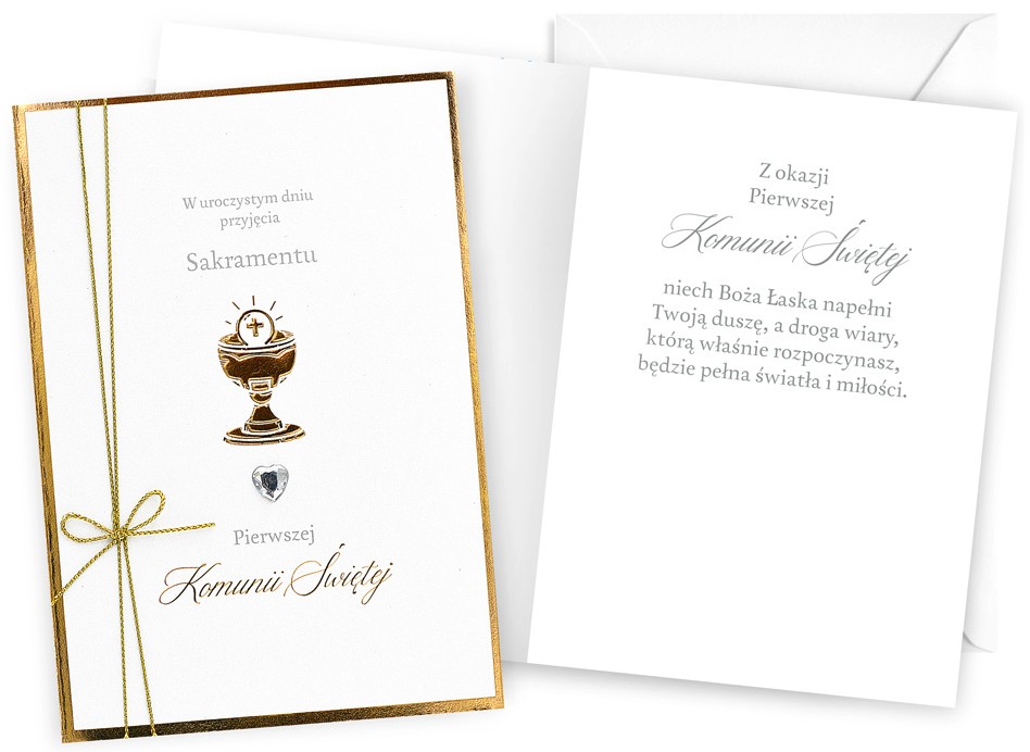 Karnet z kopertą: PAMIĄTKA Pierwsza KOMUNIA ŚWIĘTA DK-1146