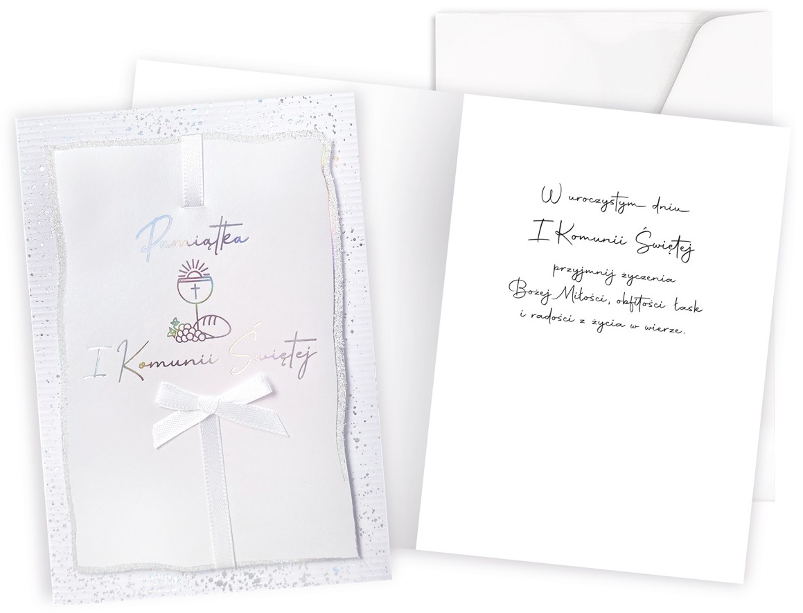 Karnet z kopertą: PAMIĄTKA Pierwsza KOMUNIA ŚWIĘTA DK-966