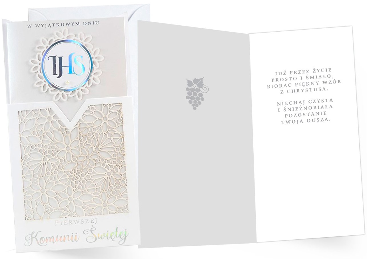 Karnet z kopertą: Pamiątka Pierwszej Komunii Świętej PM-098