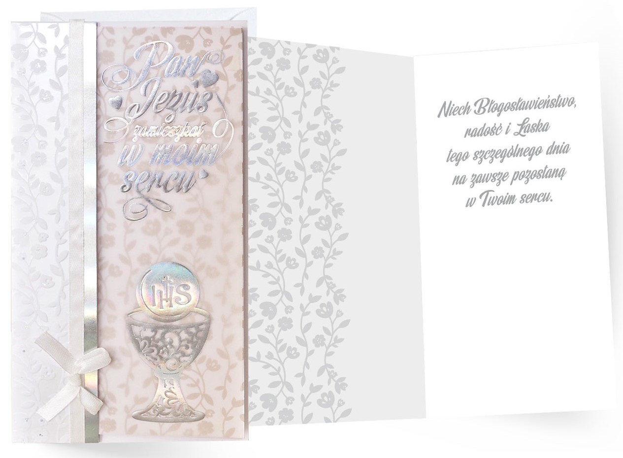 Karnet z kopertą: Pamiątka Pierwszej Komunii Świętej PM-139