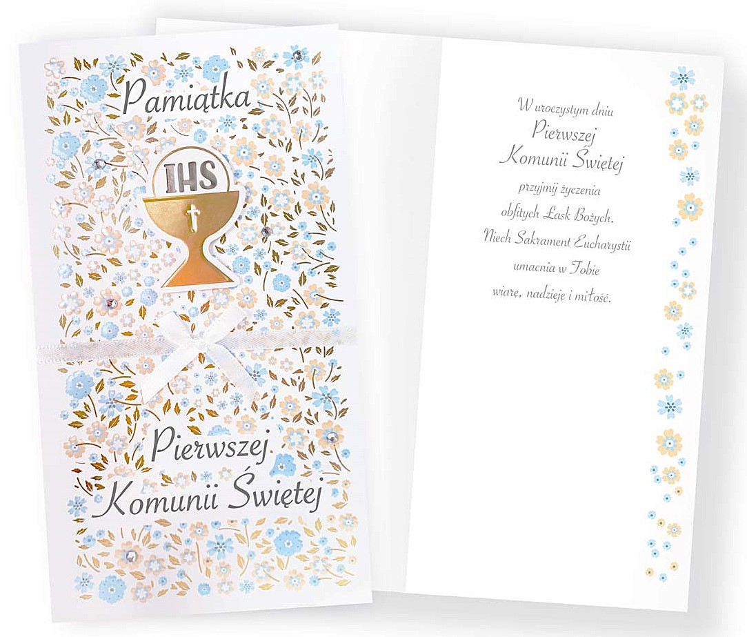 Karnet z kopertą: Pamiątka Pierwszej Komunii Świętej PM-213