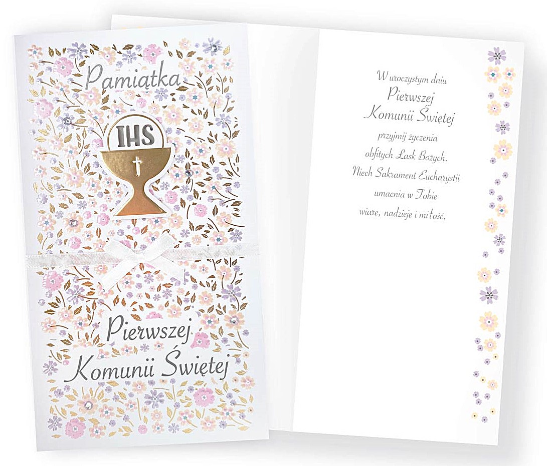 Karnet z kopertą: Pamiątka Pierwszej Komunii Świętej PM-212