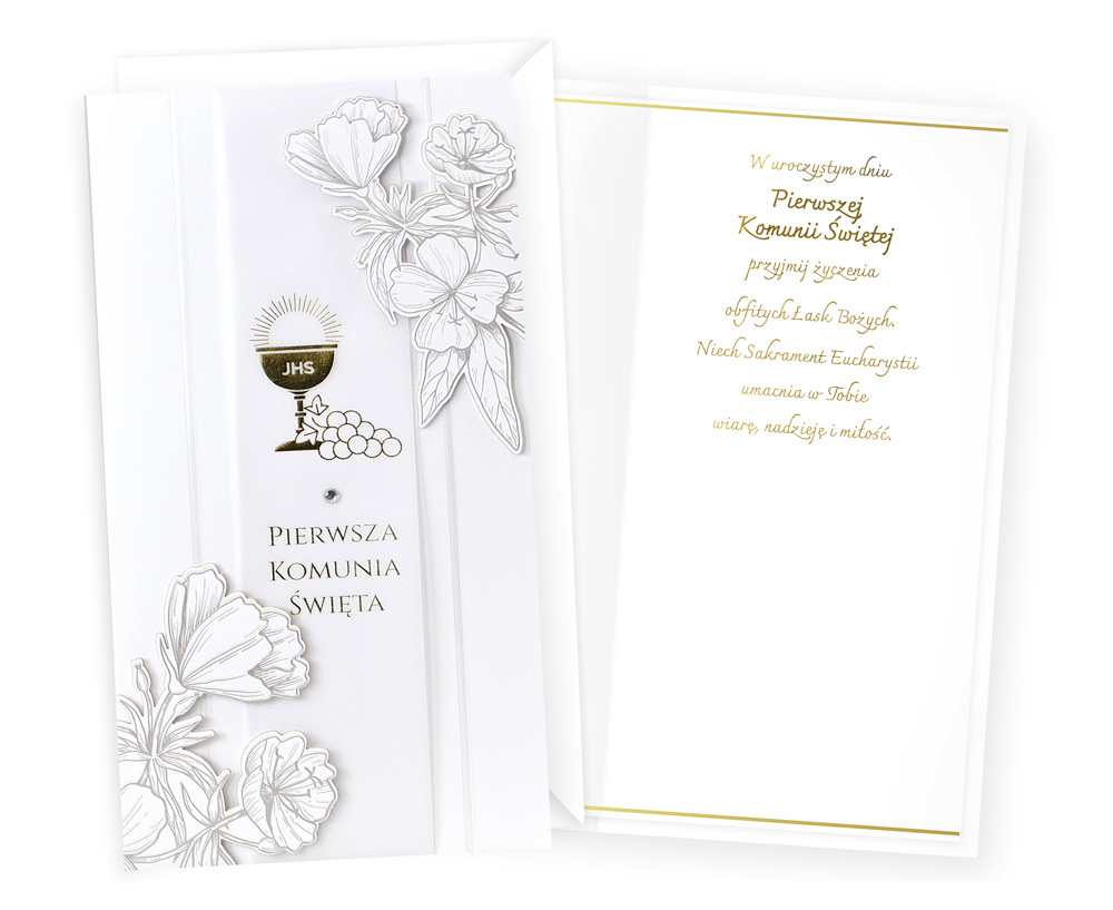 Karnet z kopertą: Pamiątka Pierwszej Komunii Świętej PM-291