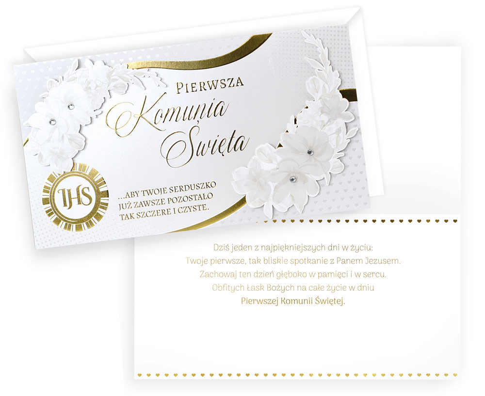 Karnet z kopertą: Pamiątka Pierwszej Komunii Świętej PM-292
