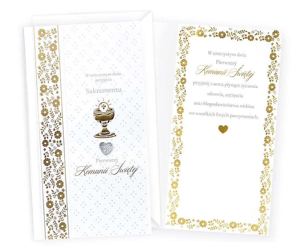 Karnet z kopertą: Pamiątka Pierwszej Komunii Świętej PM-293