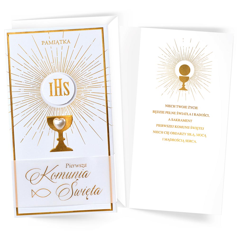 Karnet z kopertą: Pamiątka Pierwszej Komunii Świętej PM-297