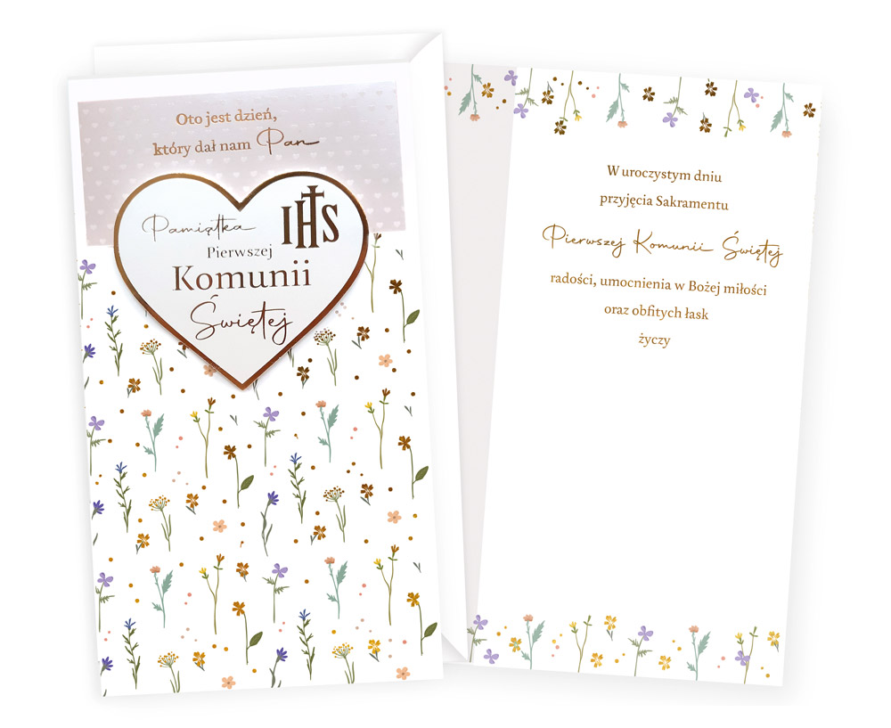 Karnet z kopertą: Pamiątka Pierwszej Komunii Świętej PM-298