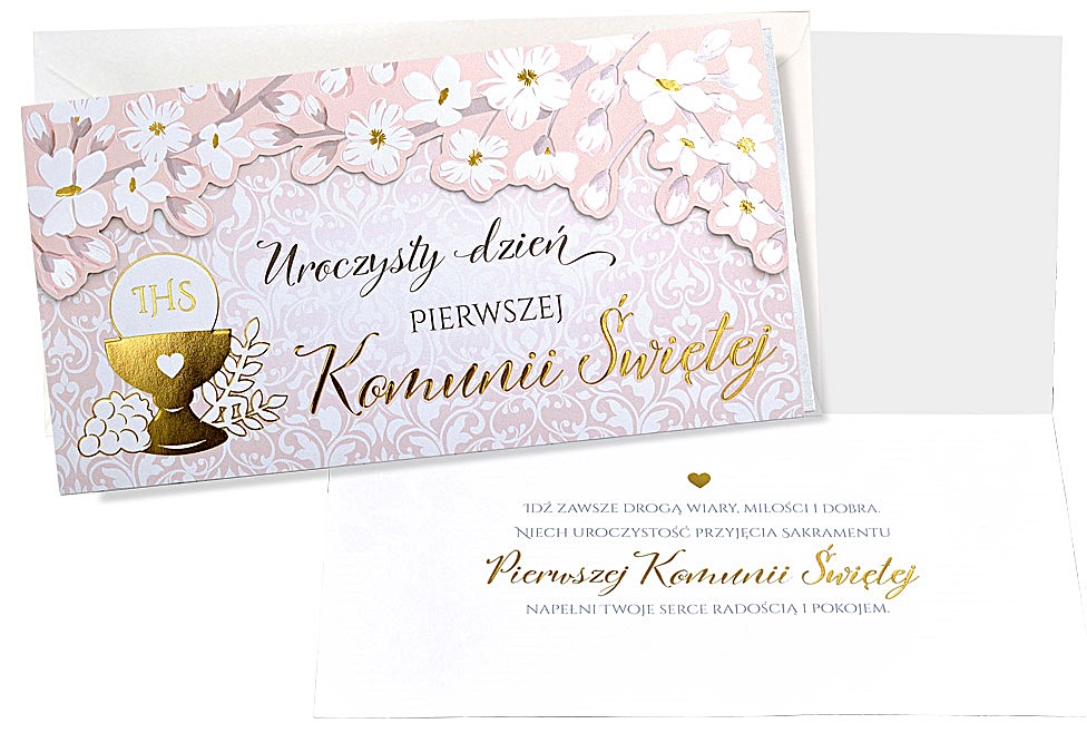 Karnet z kopertą: Pamiątka Pierwszej Komunii Świętej PM-359