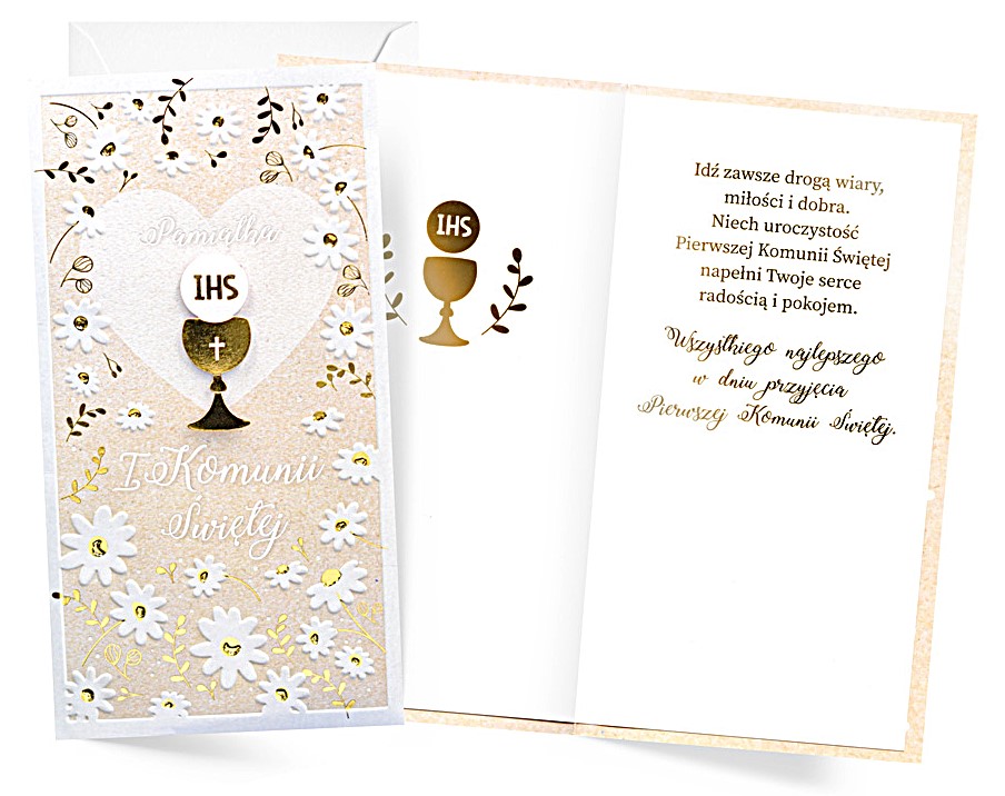 Karnet z kopertą: Pamiątka Pierwszej Komunii Świętej PM-403