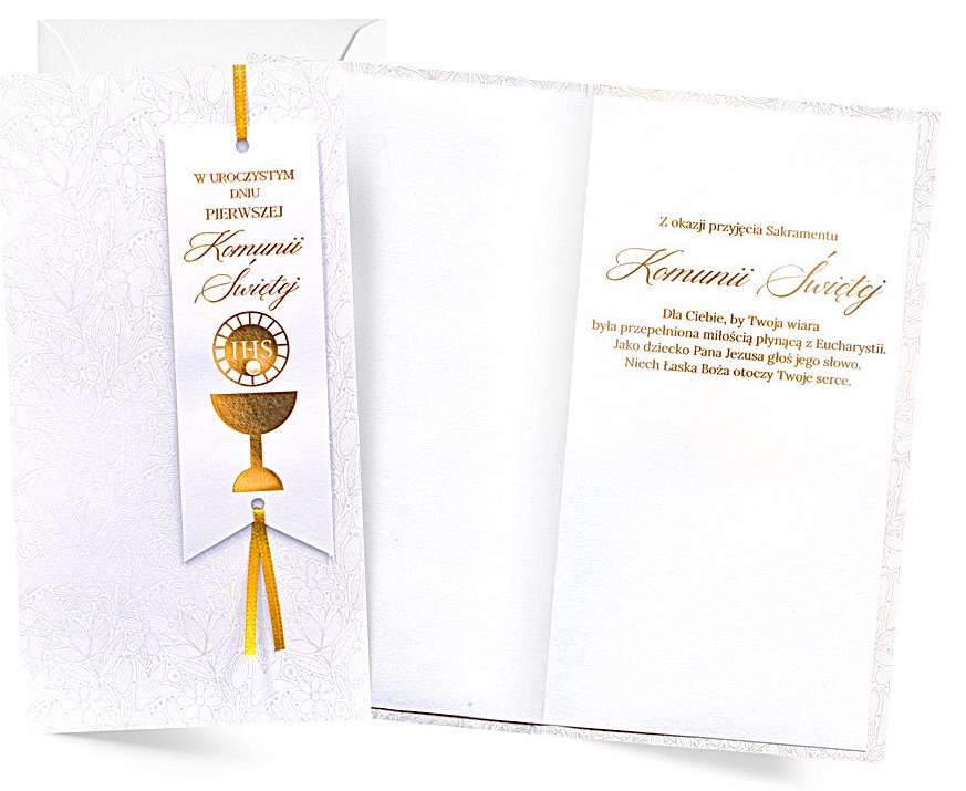 Karnet z kopertą: Pamiątka Pierwszej Komunii Świętej PM-405