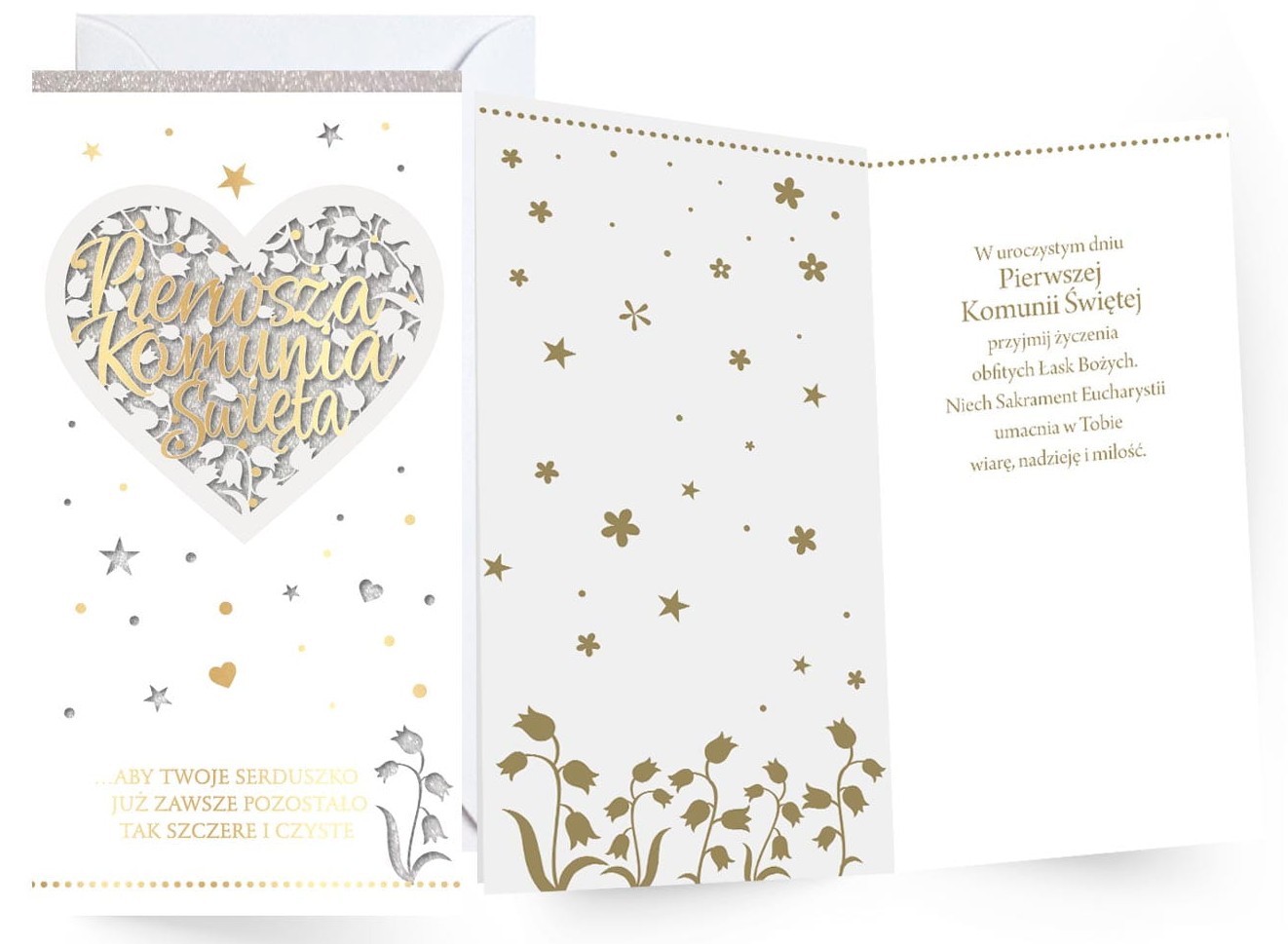 Karnet z kopertą: Pamiątka Pierwszej Komunii Świętej PM-045