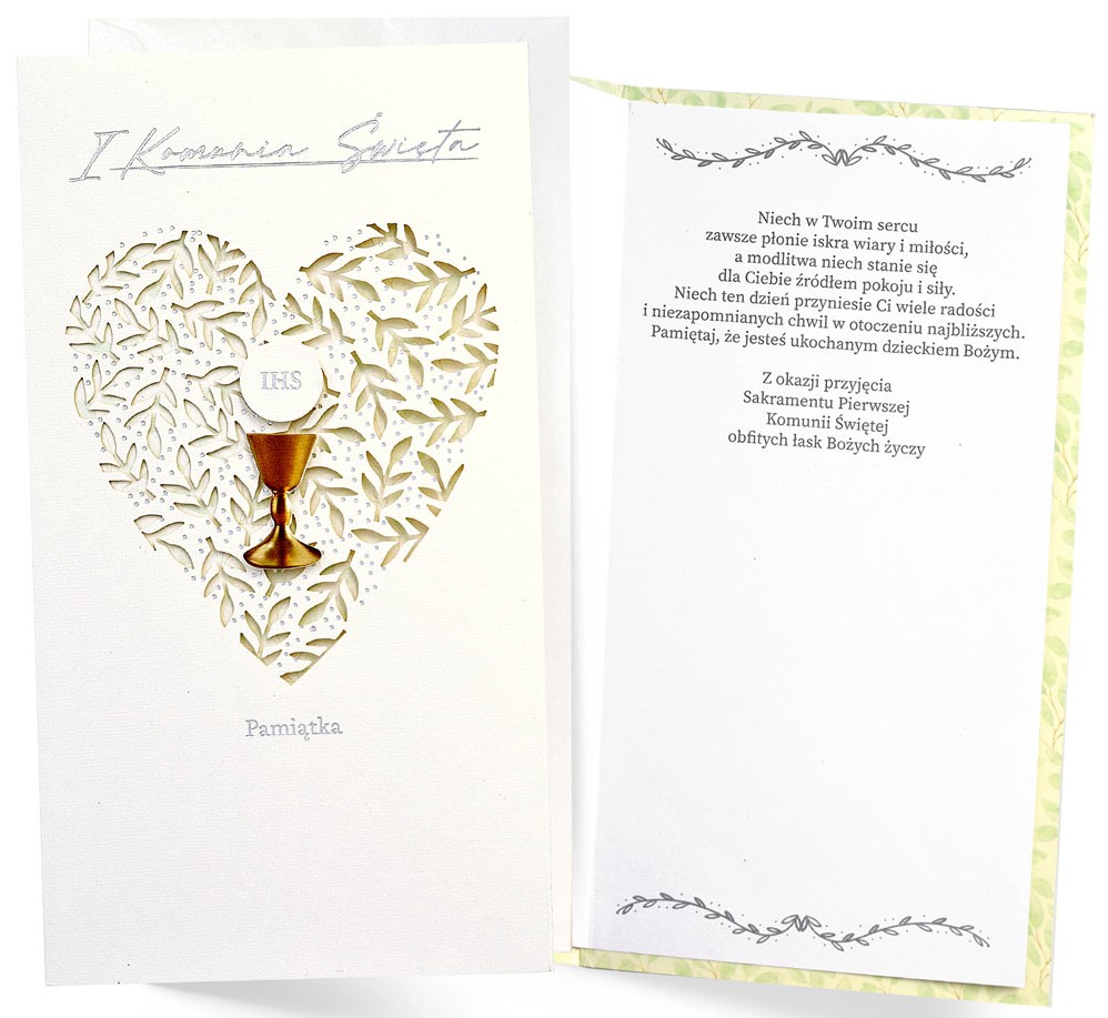 Karnet z kopertą: Pamiątka Pierwszej Komunii Świętej PM-354