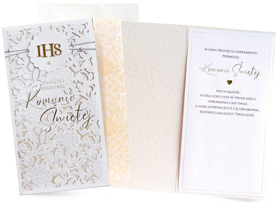 Karnet z kopertą: Pamiątka Pierwszej Komunii Świętej PM-459