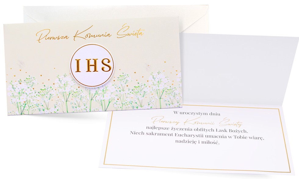 Karnet z kopertą: Pamiątka Pierwszej Komunii Świętej PM-463